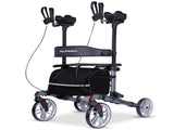 EQUIPMED Upright Rollator Walker with Forearm Rest Supports, Mobilty Aid with Seat, Grey V219-HELRLTEQU5GA