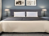 Linen Fabric King Bed Headboard Bedhead - Grey V63-800757