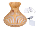 400ml Wood Grain Aromatherapy Diffuser Remote Control Essential Oil Diffuser Night Light Humidifier V1294-YM0901-3113210158013