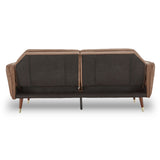 Sarantino Faux Velvet Tufted Sofa Bed Couch Futon - Brown SOFA-M2540-SUE-BRN