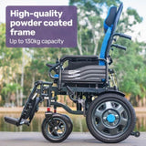EQUIPMED Power Electric Wheelchair, Wide Bariatric Chair, Comfortable for S-XL, Long Range, Recline V219-HELWLCEQPKB5A