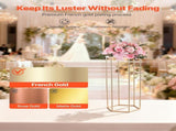 Wedding Flower Stand, 10PCS 80cm Column Flower Stand, Floral Stands with Acrylic Laminate, Hexagonal V952-HLHJLFT10J80XDSZ1001V0