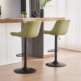 SERENIT AVO Green Modern Height Adjustable Swivel Bar Stools Upholstered Leather Barstool Kitchen V255-BS8409-AVOGREEN