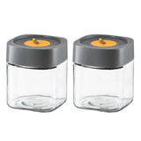 2pcs Glass Jars with Airtight Lids Overnight Oats Salad Food Storage Containers V1263-JX-315
