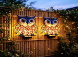 Solar Owl Wall Lamp Metal LED Outdoor Garden Decor Waterproof IP65 Animal Shape Solar Powered Light V1237-ZY-917-018