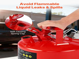 Safety Gas Can, 9.5 L Type II Red Safety Can for Gasoline with Stainless Steel Flame Arrester, V952-IIXAQGHSJS25Y4I7A001V0