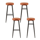 Artiss 4x Bar Stools Kitchen Dining Chairs Counter Round PU leather Lane Brown UPHO-C-BAR-2502-BRX4