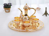 Vintage Palace Style Liquor Serving Set - Metal Pot, 6 Cups & Tray V888-ELOSUNG26392