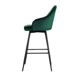 Artiss 2x Bar Stools Velvet Swivel Metal Legs Green BA-K-9969-GNX2