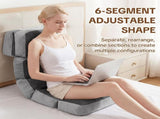 6-Segment Adjustable Weighted Body Pillow for Anxiety Adults, 10lbs Modular Sensory Pillow with V1107-115-09289