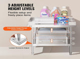 Stainless Steel Work Table, 24 x 28 x 26 Inch Commercial Food Prep Worktable, 3-Sided Backsplash V952-CFBXGGZTSBT2QR0IEV0