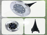 12x Solar Powered LED Buried Inground Recessed Light Garden Outdoor Deck Path V63-831721