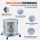 VEVOR Fryer Grease Bucket, 30L/8Gal Oil Disposal Caddy with Caster Base, Carbon Steel with V952-DJLZGYZTTGPSPYAT5V0