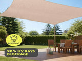 Instahut Sun Shade Sail Cloth 98% UV Block Outdoor Canopy Rectangle 5X9M Beige SAIL-DL-H-5X9-BE