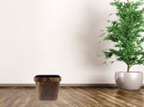Rustic Wood Trash Can with Removable Press , Square Garbage Bin for Office, Bedroom, Kitchen - PP V1369-AZ3-W-13413
