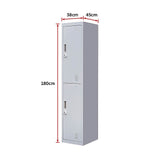 2-Door Vertical Locker for Office Gym Shed School Home Storage V63-832431