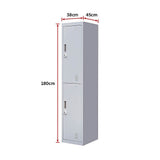 2-Door Vertical Locker for Office Gym Shed School Home Storage V63-832431