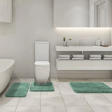 Bathroom Rug Set 3 Piece with U Shaped Toilet Rug for Bathroom Sage Green 20x30 16x24 U 20x24, Daily V1189-LC-LY-00133