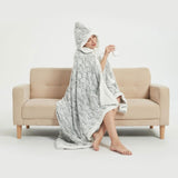Ramesses Faux Fur Hooded Robe Grey V442-KIT-BATHROBE-HOODED-GREY-SH