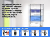 Modular Wire Storage 45x45cm Steel Shelving Chrome With Fixed Legs For Garage Warehouse Or Kitchen V63-841271