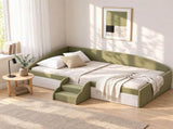 Artiss Single Upholstered Daybed, Centre Stair, Olive Green XFSI-DBRK641S-AB