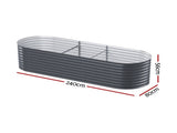 Green Fingers Garden Bed 240X80X56cm Oval Planter Box GARDEN-OVAL-AG-2408056