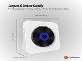 Tooleroo USB Rechargeable Desktop CD Player Speaker Bluetooth Portable White V238-SUPDZ-41115085340752