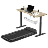 Lifespan Fitness V-FOLD Treadmill with ErgoDesk Automatic Standing Desk 1500mm in Oak/Black with V420-LFTM-VFOLD-G