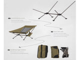 Khaki Lightweight Portable Folding Camping Chair - High-Back Aluminum Alloy Moon Chair with Oxford V888-ELOSUNG27980