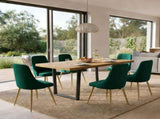 Gourmet Glamour The Natural&Velvet Dining Set V264-DNT-412C-NTR-DNC-414V-GRN-6