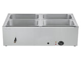 Commercial Food Warmer, 1500W Electric Stainless Steel Steam Food Warmer with Lid, 4-Pan Fast V952-SYSPBWQPTK41SB7R9002V3