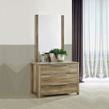 4 Pieces Bedroom Suite Natural Wood Like MDF Structure Double Size Oak Colour Bed, Bedside Table & V43-BDS-CEL-4PC-DRS-DOK