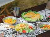 Stainless Steel Outdoor Dinnerware Set BBQ Plates & Bowls Heat-Resistant, Durable 201 V1366-AZ2-W-11689