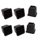 6pcs Bed Risers 5in High Quadrate Trapezoidal Ergonomic Plastic Black Furniture Risers Blocks for V1294-YM0716-3114220062911