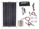 12V to 220V 30W Solar Charging Panel 220W Solar Inverter Battery Charger Kit for Camping Hiking 100A V1294-YM0715-3114220048413
