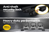 Universal Car Roof Racks Pod Aluminium Cross Bars Upgraded Holder 126cm Black CAR-RFBAR-7888-135-BK