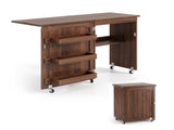 Artiss Folding Sewing Table Sewing Machine Desk Multi-functional Rolling Work Table Craft Station FUR-S-SWT-118-BR