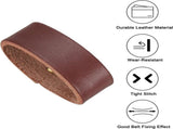 Leather Loop Keeper, Loops Belt Keeper Retainer Straps Replacement, Reddish Brown 1.5"/1.6" V1259-DP01-A-5188