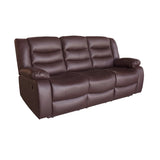 3 Seater Recliner Sofa In Faux Leather Lounge Couch in Brown V43-REC-FAN3RBR