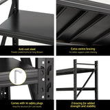 Giantz 4Mx1.8M Garage Shelving Warehouse Rack Black WR-F-20186-200BK-ABCX2
