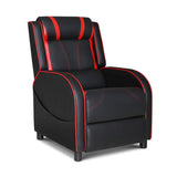 Artiss Recliner Chair Gaming Chair Leather Black Serik RECLINER-A10-GAME-BK-RD