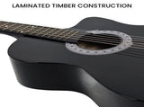 Karrera 38in Cutaway Acoustic Guitar with Carry Bag - Black CC38-BK