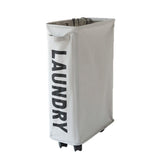 Foldable Laundry Basket Oxford Cloth Easy Install Storage Basket with Mesh Pulleys Light Gray V1294-YM0717-3112220061013