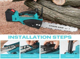 12"inch Cordless Electric Chainsaw 2 Battery 2 Chain Brushless Wood Cutter Saw V201-FDZ0012BU8AU
