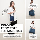 Shopper Bag Tote Bag Foldable Travel Laptop Grocery Nylon KO-DUAL NAVY V274-GM-KOEBAG-SHOP-NY