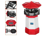 Solar Lighthouse Statue with Rotating Lamp, 27cm Resin Solar Lighthouse Sculpture Waterproof V1370-AZ4-01058