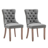 AADEN Modern Elegant Button-Tufted Upholstered Fabric with Studs Trim and Wooden legs Dining Side V226-SW6801GY