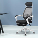 Artiss Mesh Office Chair Recliner Black White OCHAIR-H-996-WH-BK