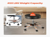 Round Rolling Stool, Leather Rolling Stool with Footrest, 360&deg Swivel Drafting Stool with Thickened V952-YDHSJSYXWKBYJZQ2WV0