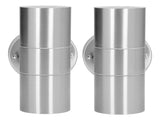 2Pcs GU10 Stainless Steel Outdoor Wall Sconce Waterproof LED Cylinder Up Down Wall Light for Yard V1294-YM0715-3119210323211